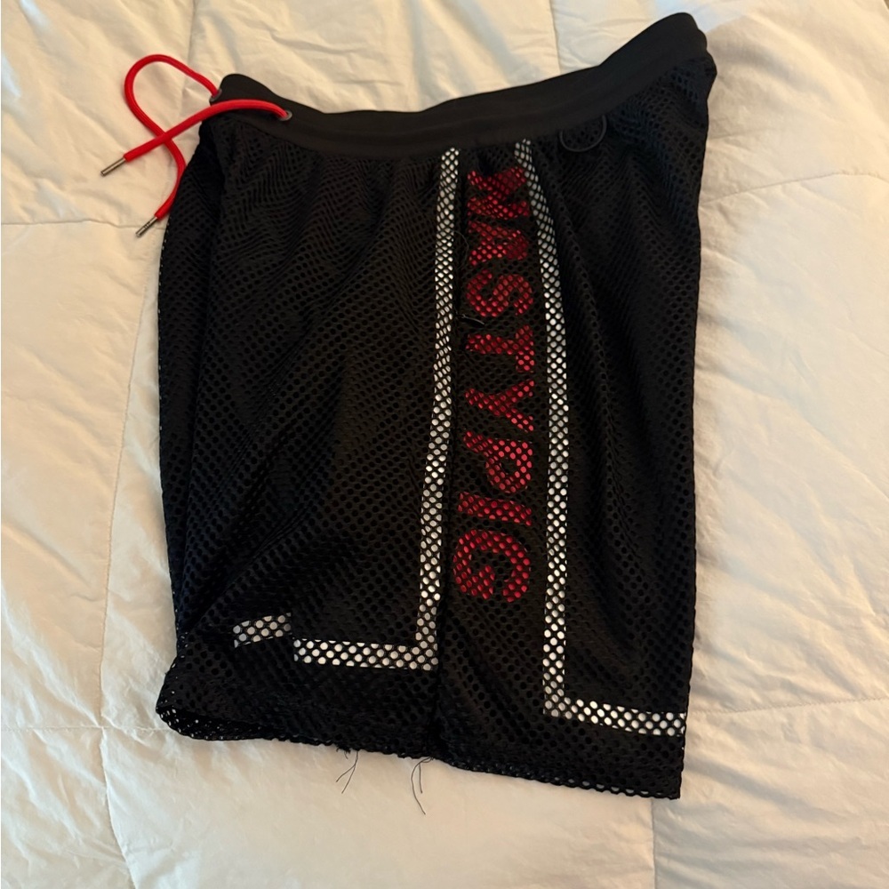 Nasty Pig Black Mesh Shorts with Red Drawstrings